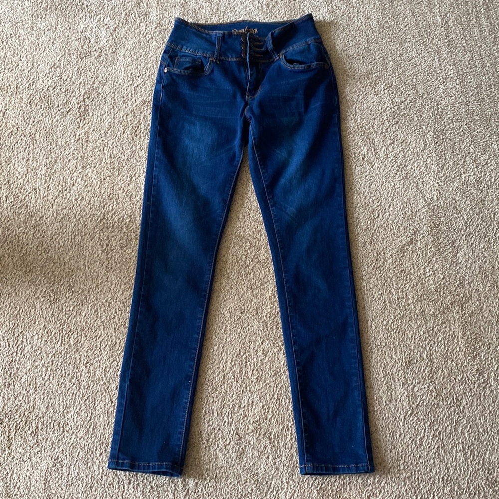 Dark Blue, Straight Leg Denim Jeans